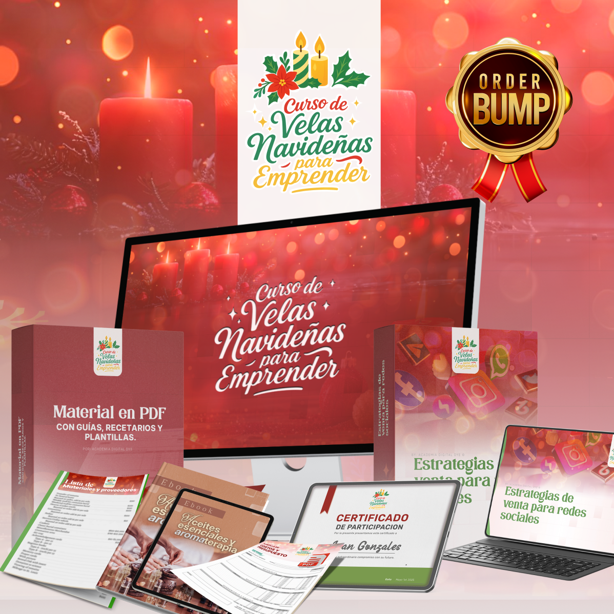 velas navideñas para emprender