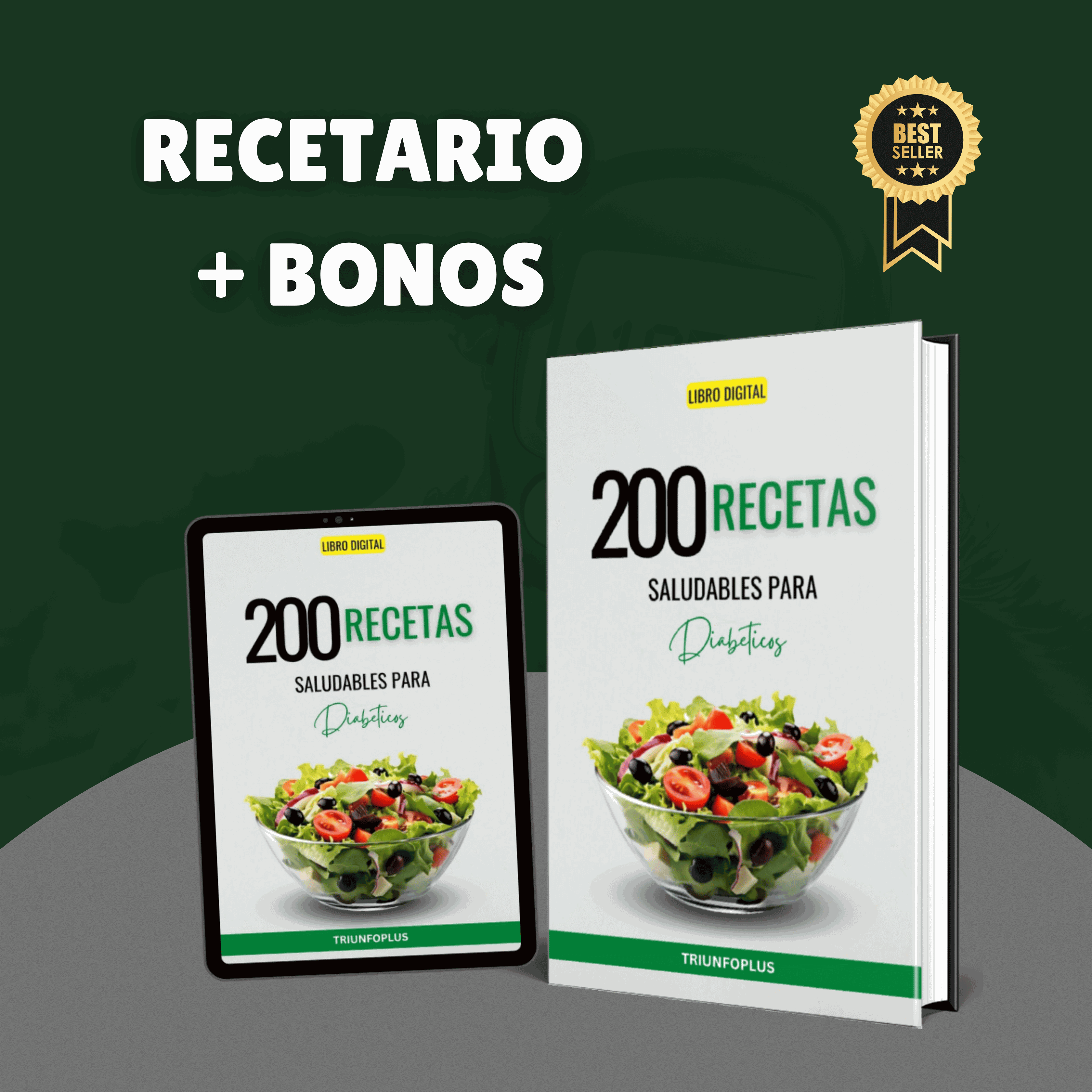 200 RECETAS SALUDABLES PARA DIABETICOS + 3 REGALOS