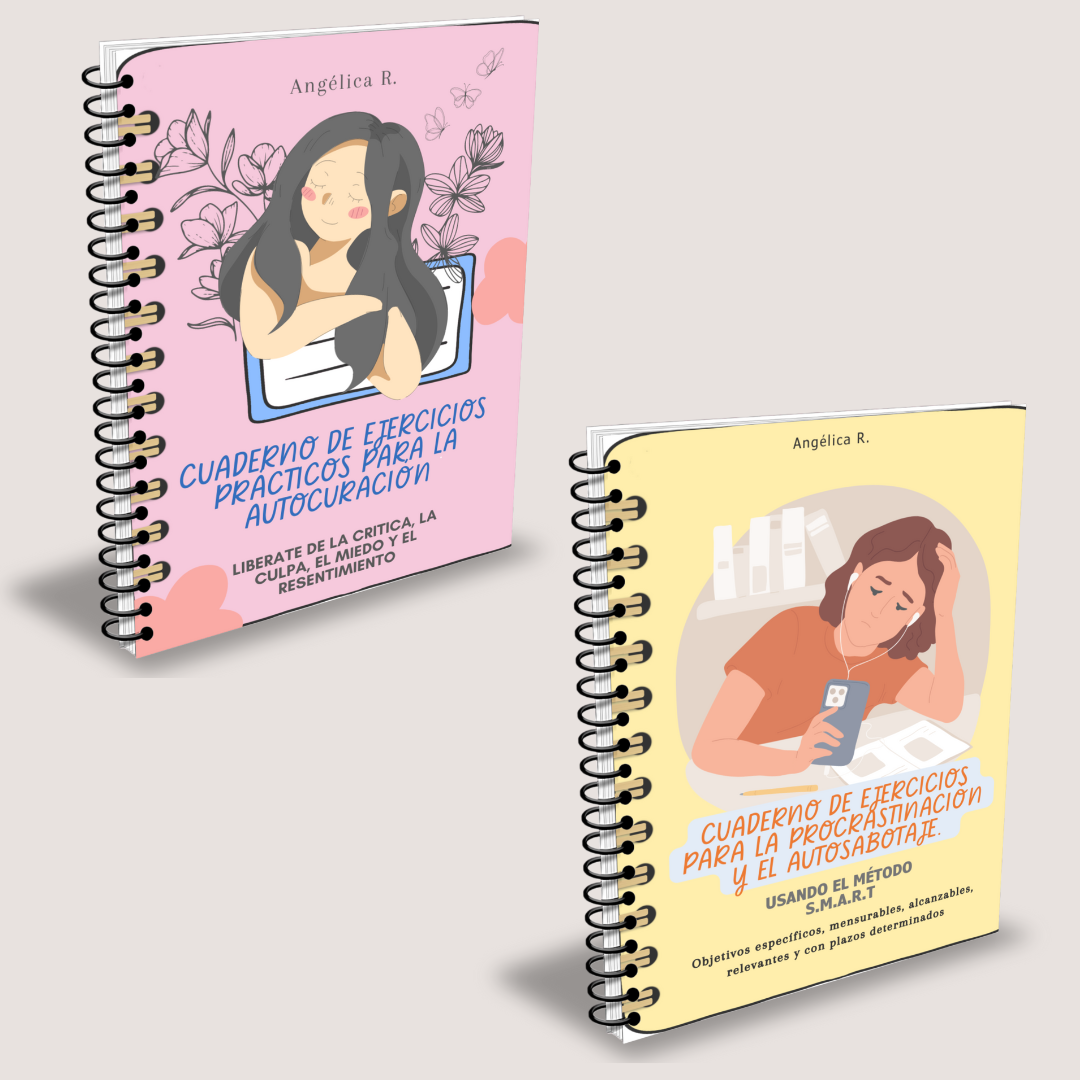 KIT 2 CUADERNO PARA LA PROCRASTINACIÓN E CUADERNO PARA LA AUTOCURACIÓN