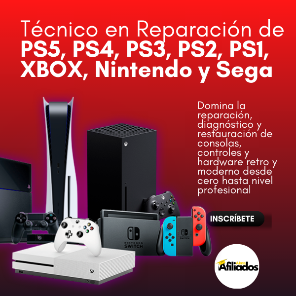▶ Técnico en Reparación de PS5, PS4, PS3, PS2, PS1, XBOX, Nintendo y Sega