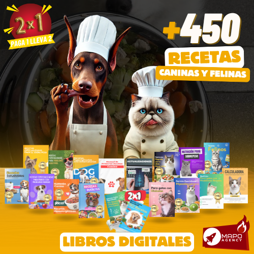MEGA PACK +450 Recetas Saludables Para Perros y Gatos - EBOOK