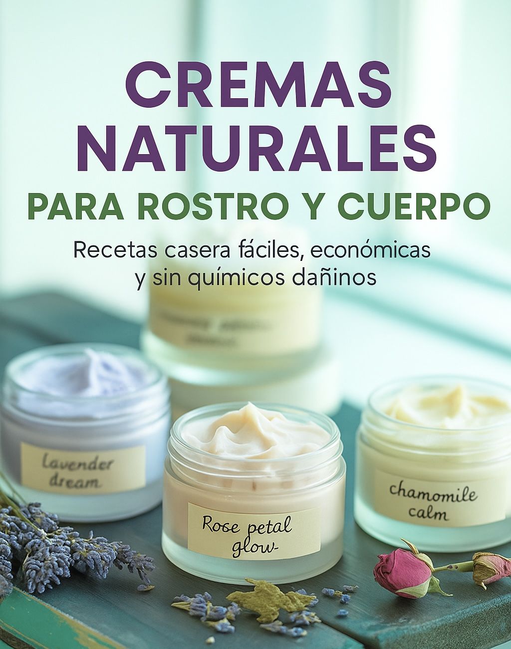 Cremas Naturales para Rostro y Cuerpo - Recetas caseras fáciles, económicas y sin químicos dañinos.