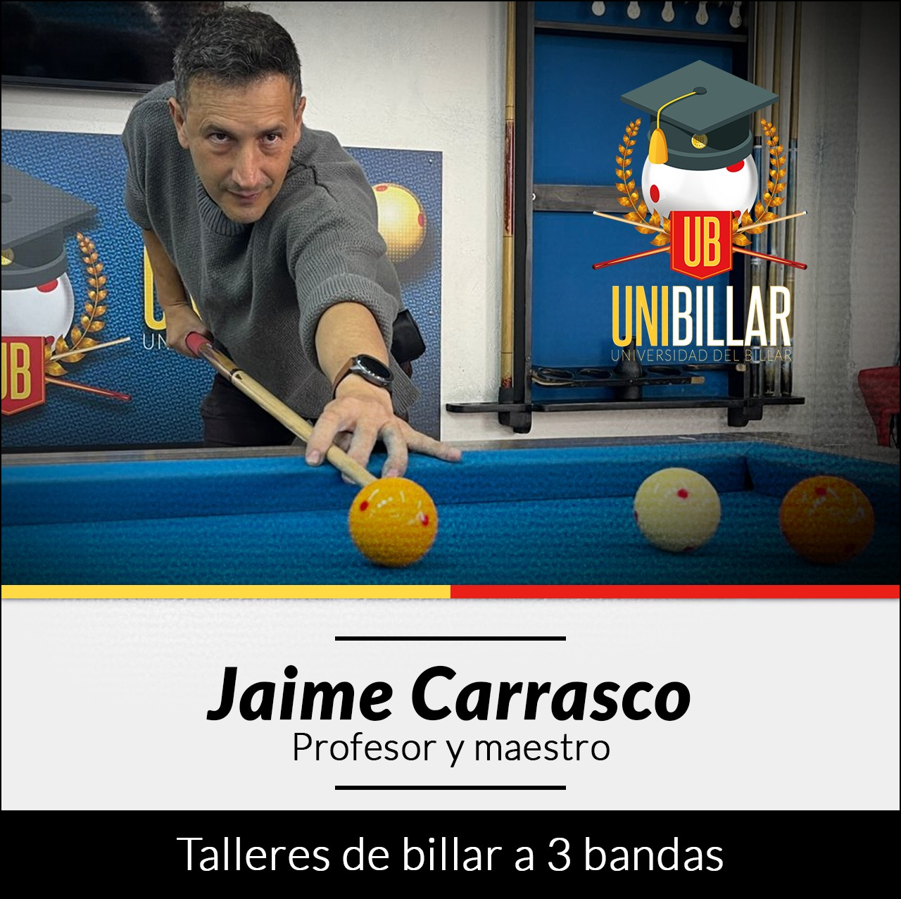 Talleres de Billar a 3 bandas con Jaime Carrasco
