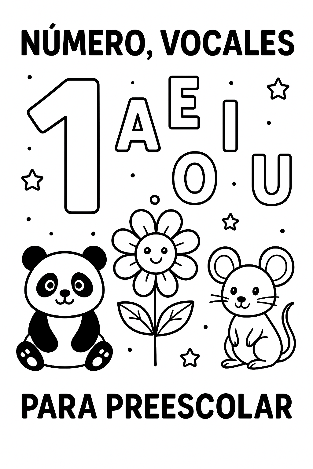 LIBRO PARA COLOREAR NUMERO, VOCALES PARA COLOREAR - PRESCOLAR