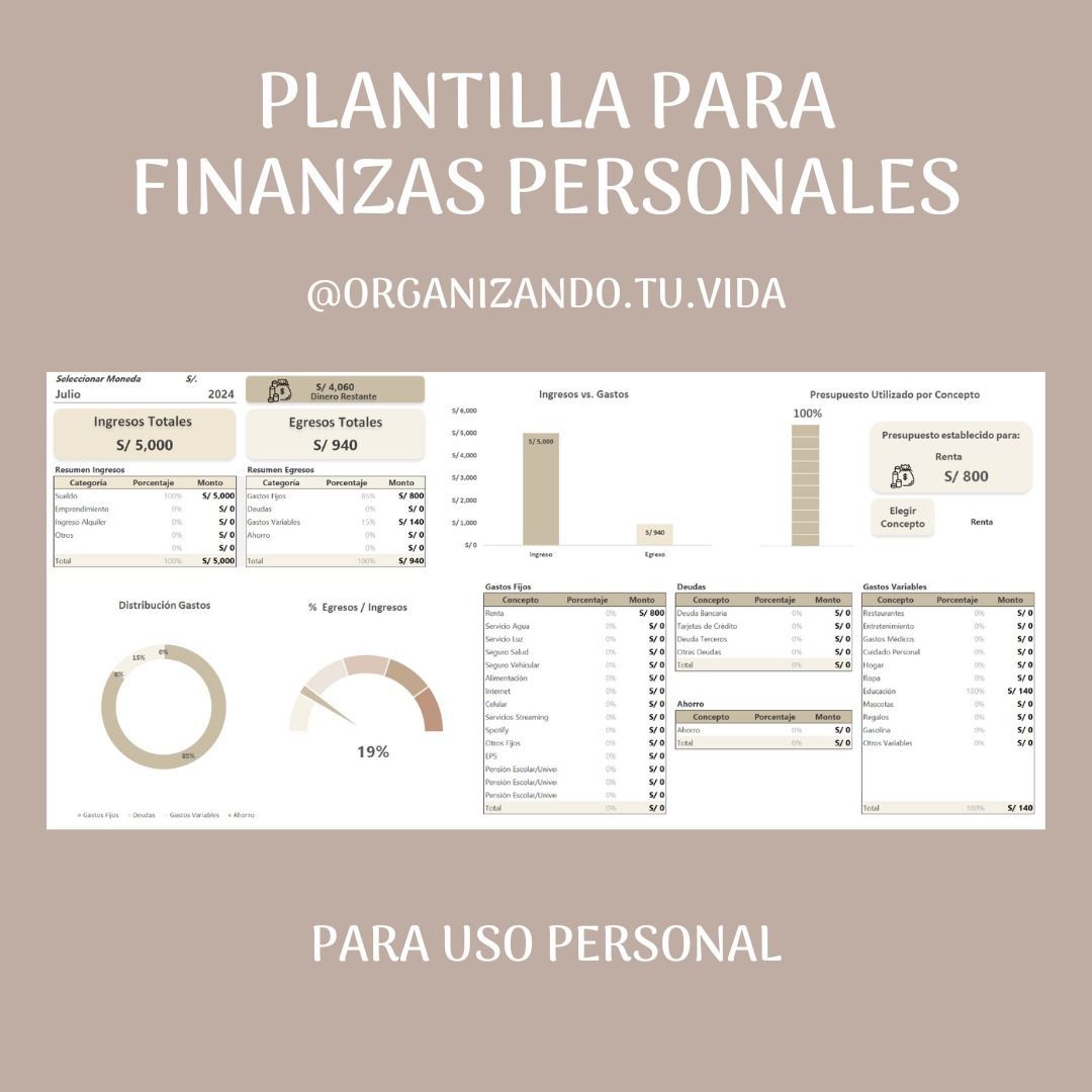Plantilla Interactiva - Finanzas Personales