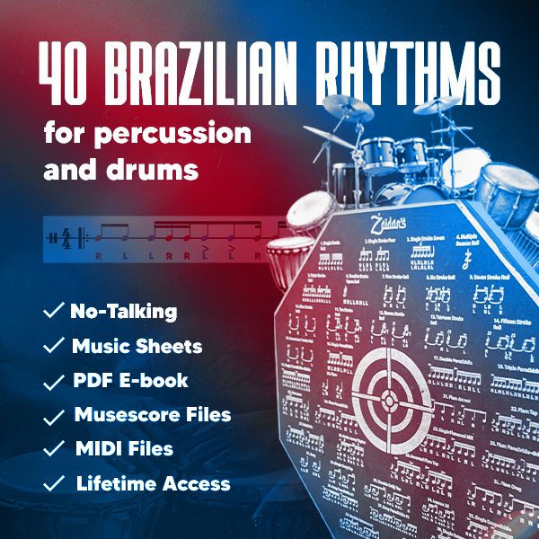 40 Brazilian Rhythms for Percussion and Drums | Play-Along Course (No Talking)