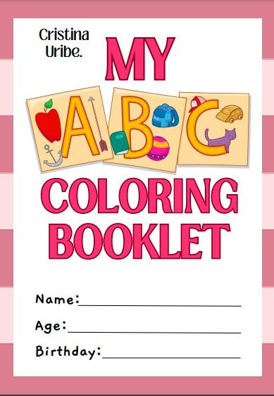 PINK ABC COLORING BOOK.
