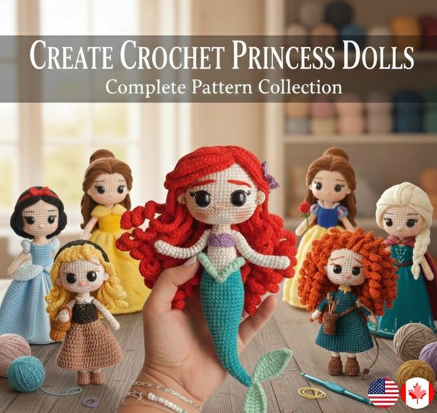 Create Crochet Princess Dolls with a Complete Pattern Collection