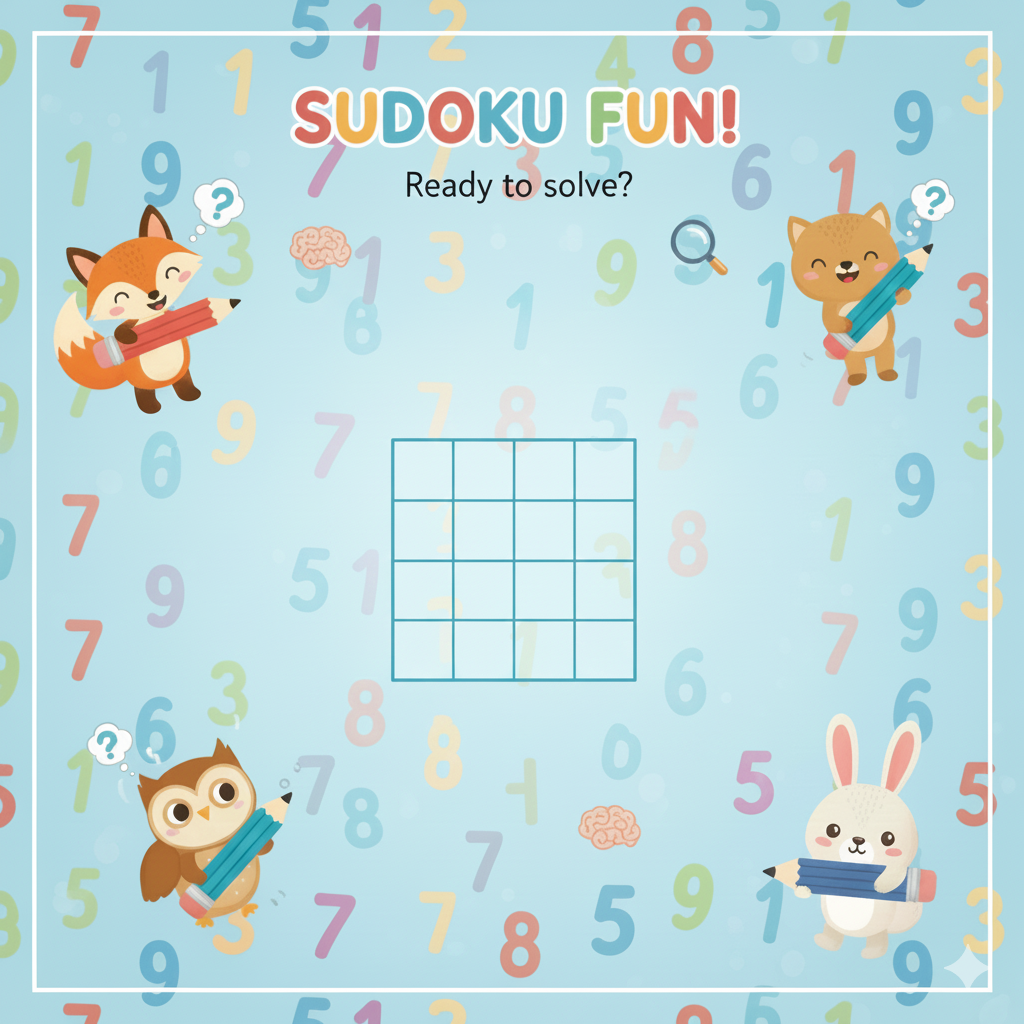 My First 4×4 Sudoku Workbook for Kids