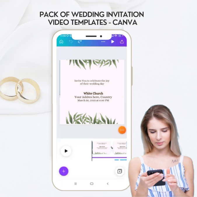 Pack of wedding invitation video templates