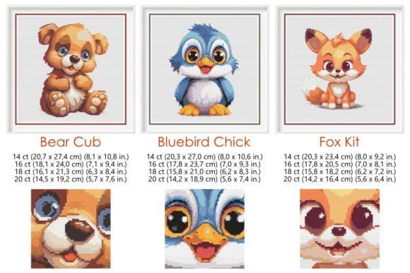 Baby Animal Cross Stitch Pattern Bundle