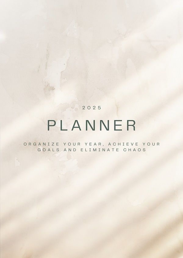 Productivity Planner 2025 – Printable & Digital PDF | Daily Weekly Monthly Organizer | Time Management | Minimalist Planner for Focus
