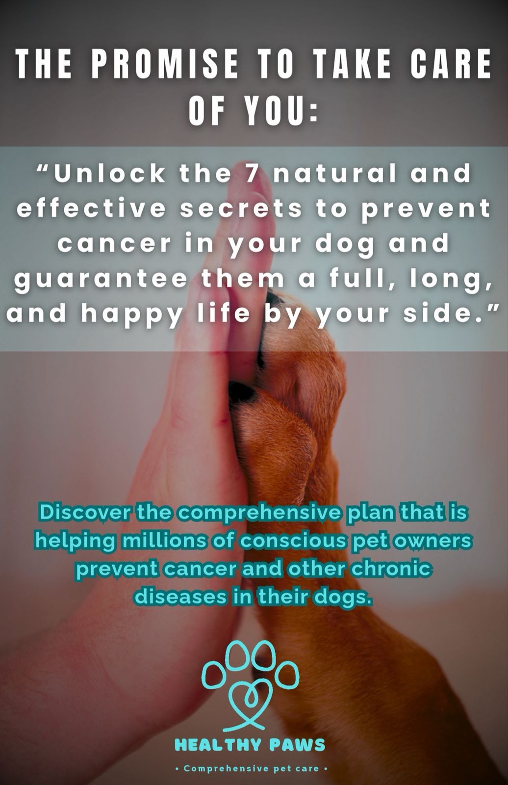 THE PROMISE TO TAKE CARE OF YOURSELF: “Unlock the 7 natural and effective secrets to prevent cancer in your dog and guarantee them a full, long-lasting and happy life by your side”