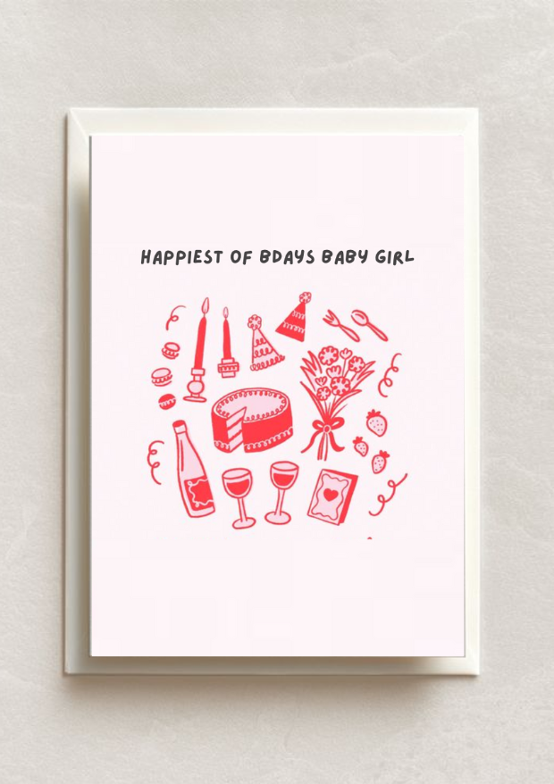 ???? Cheers to Another Year - Pink Birthday Card Template ????