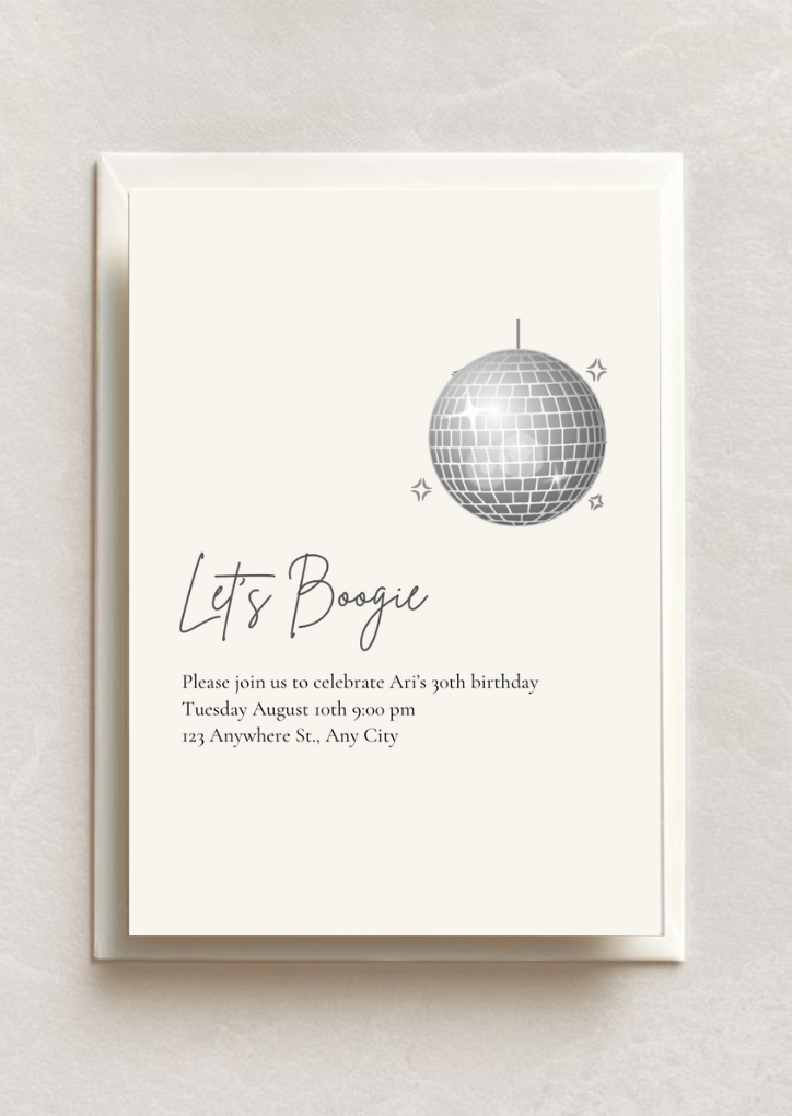 ???? Let’s Boogie - Retro Disco Party Invitation ????✨