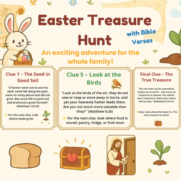 Bible-Based Easter Scavenger Hunt – Printable Game for Christian Families