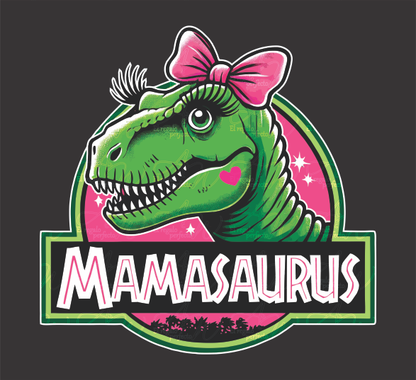 Fun dinosaur logo - Dinosario logo divertido - Mamasaurus