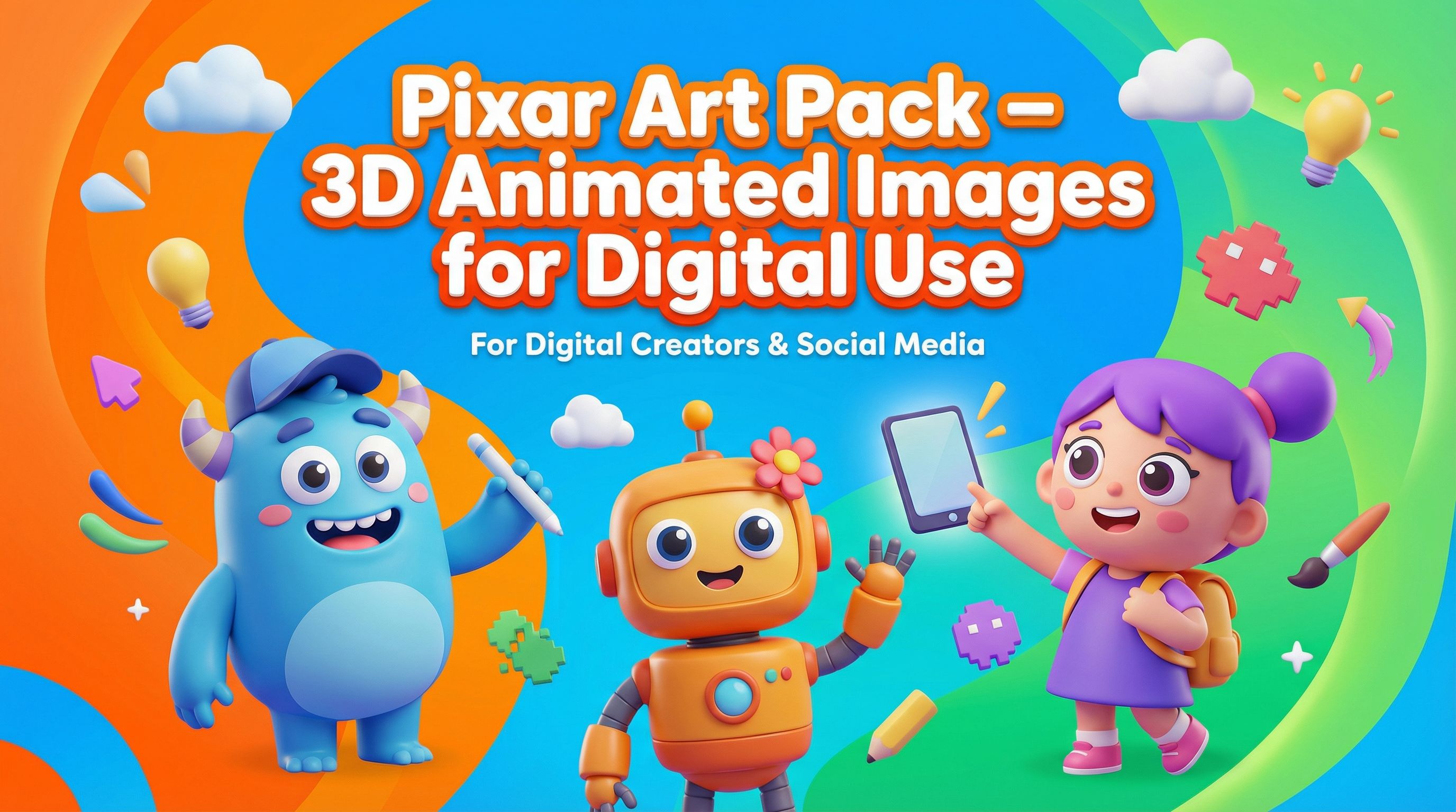 Pixar Art Pack – 3D Animated Images for Digital Use