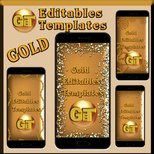 Gold Editables Templates . Golden 3D desings .