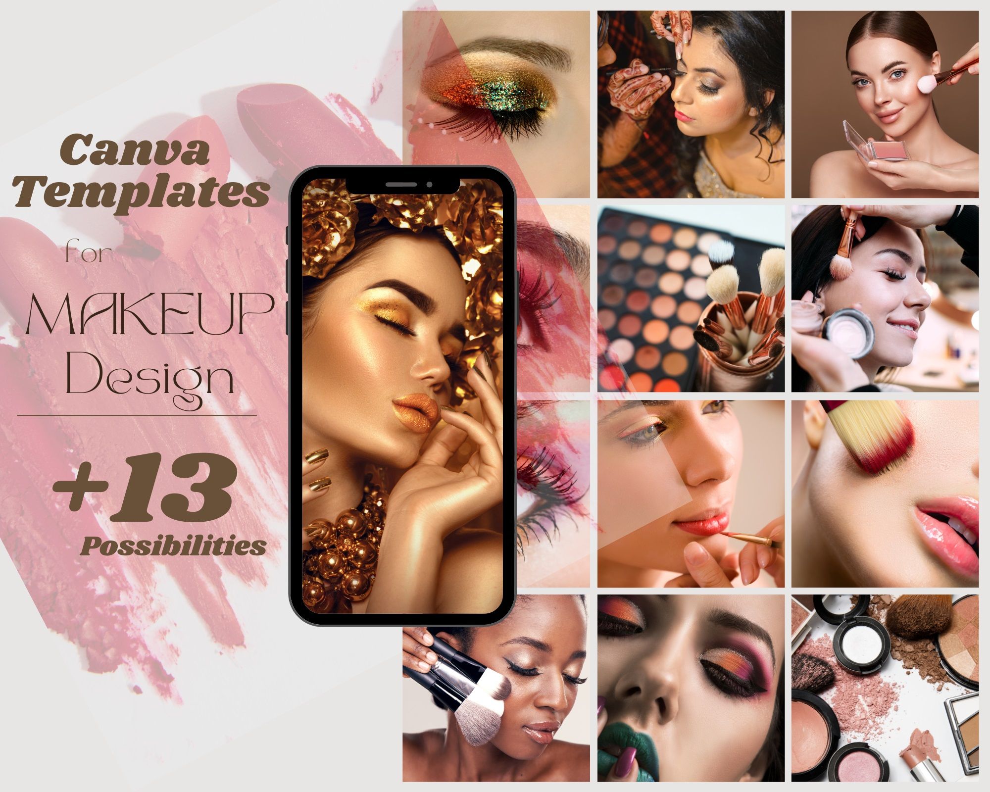 Canva Template makeup design +13possibilities