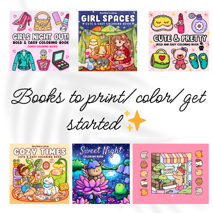 Books to print/color/get started ✨