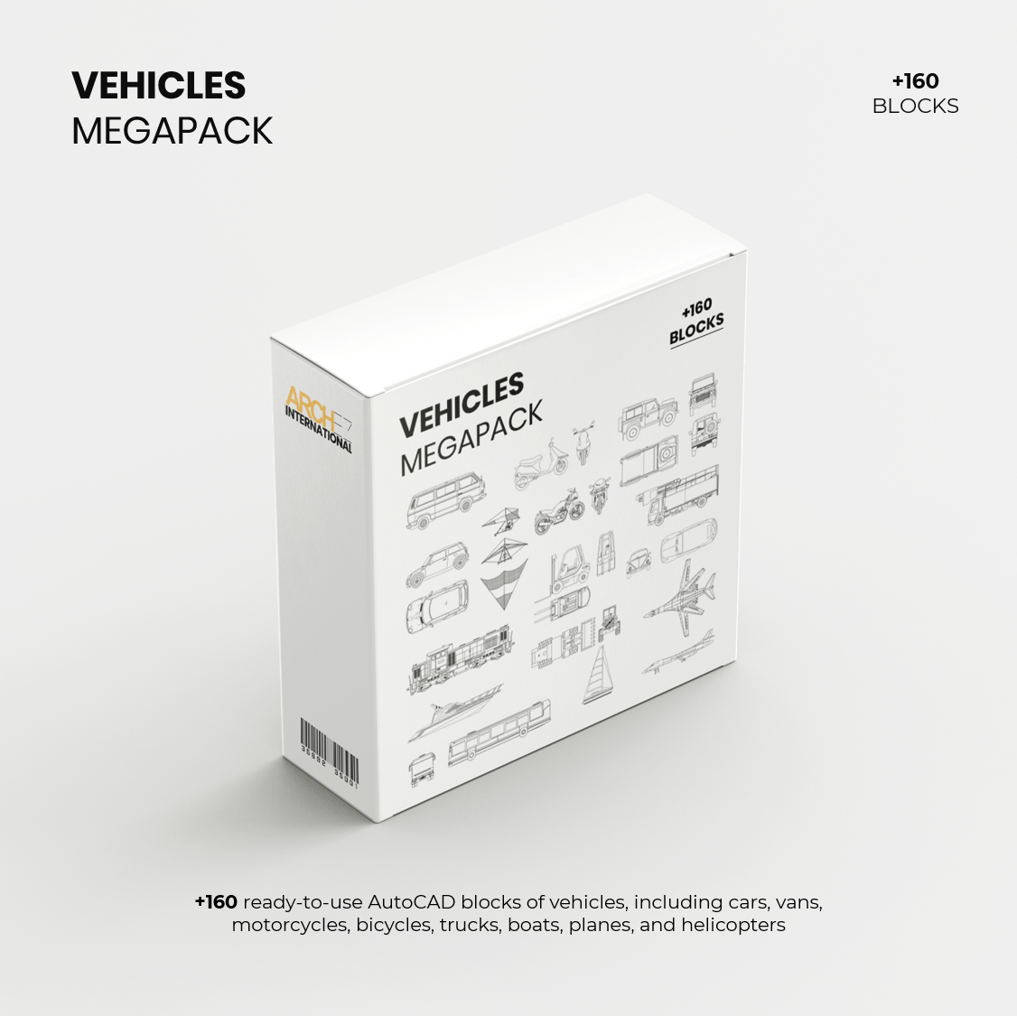Vehicles Megapack +160 cad blocks