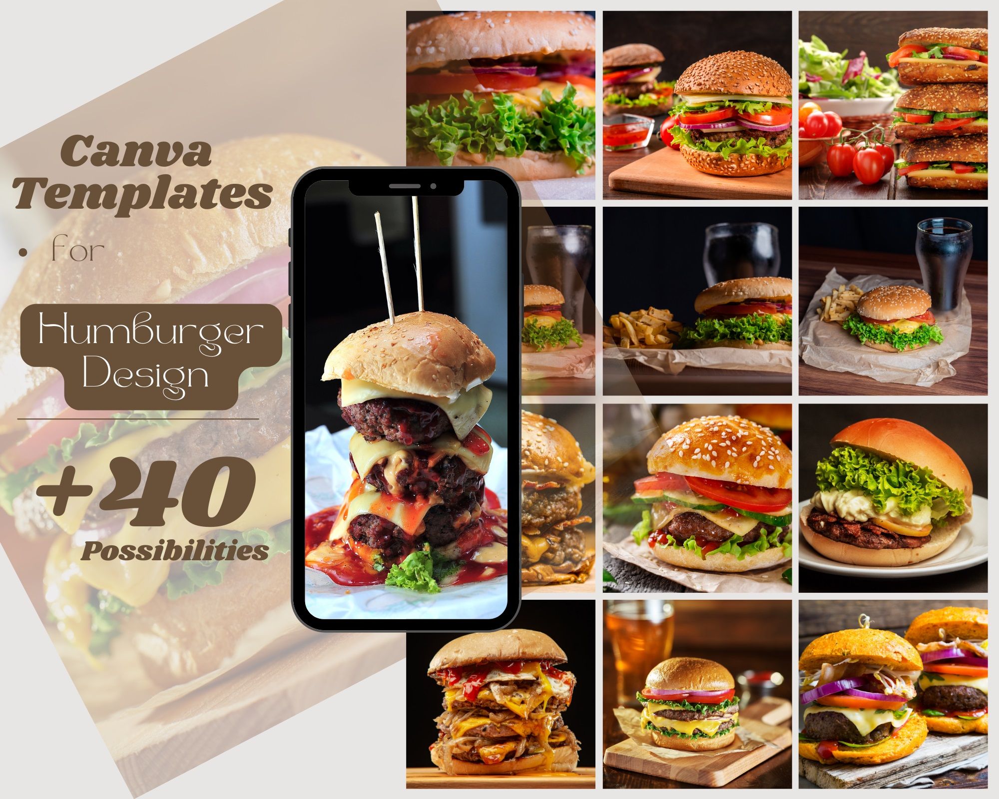 Canva Template humburger +40 possibilities