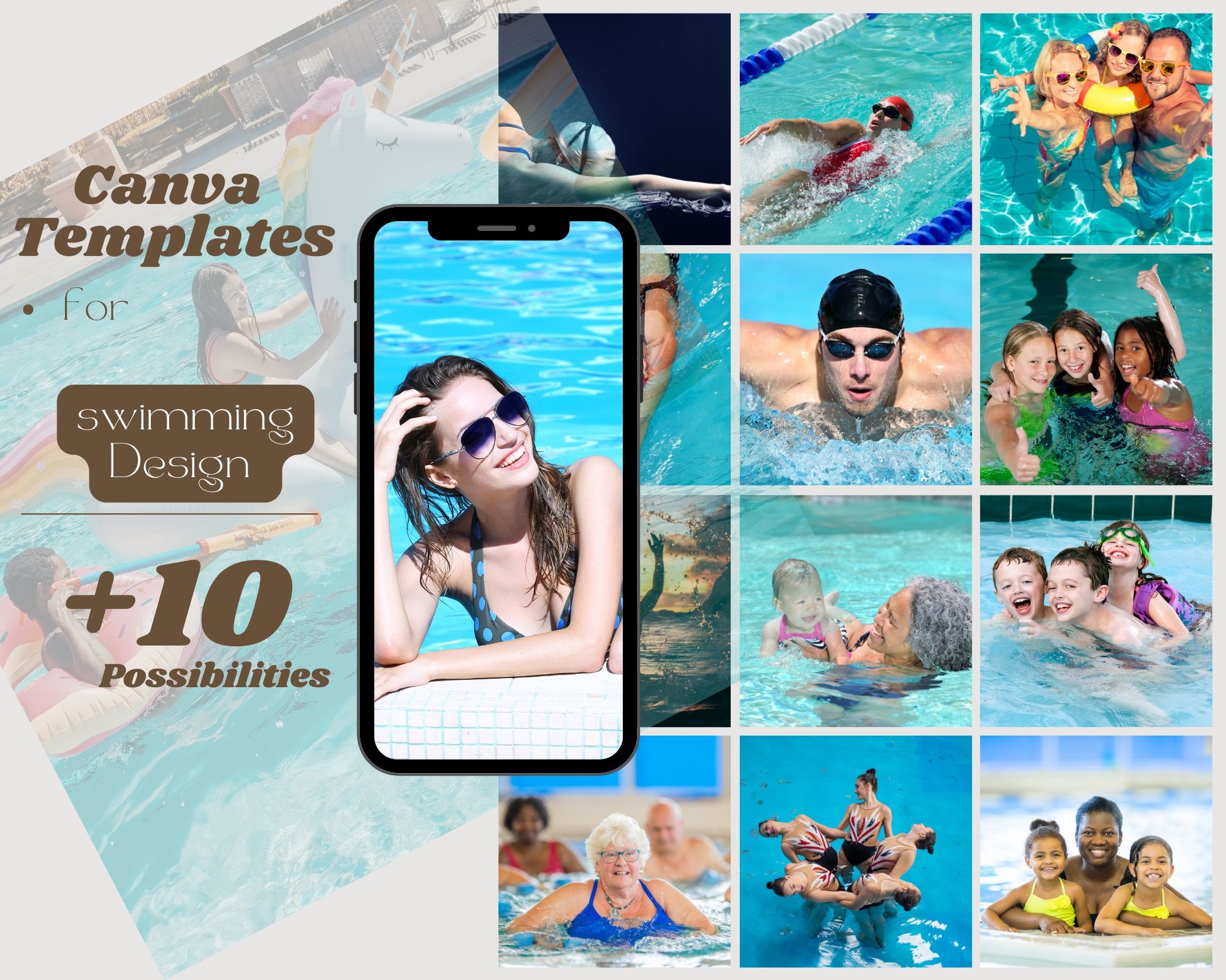 Canva Template swimming +10 possibilities
