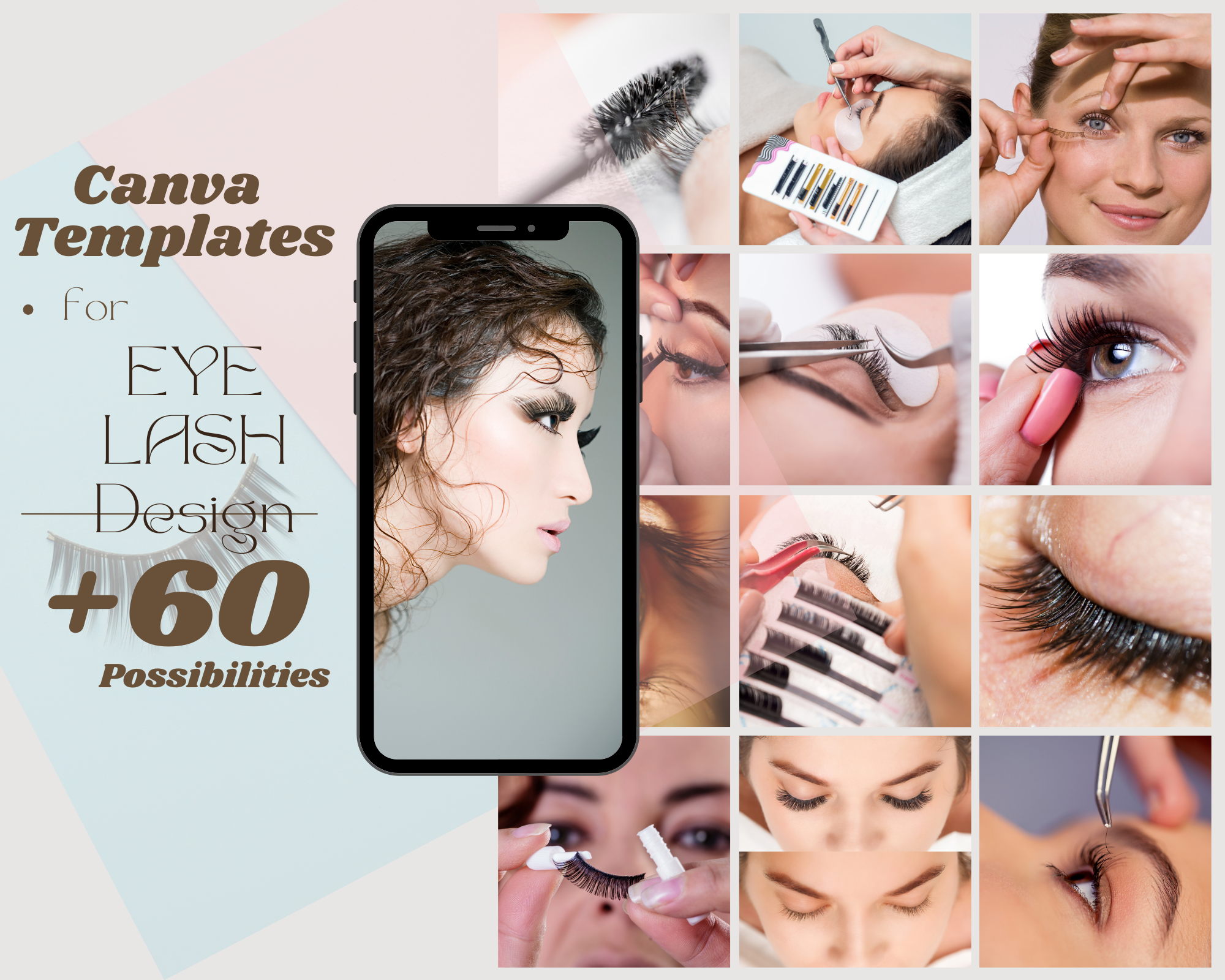 Canva Template Eyelash design +60 possibilities