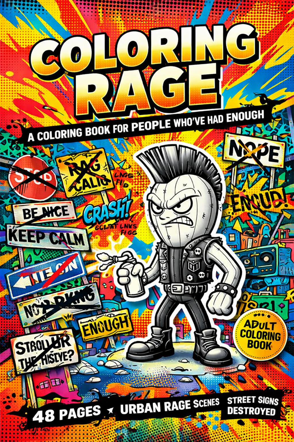 Angry Cactus Coloring Book – Funny & Stress Relief Pages