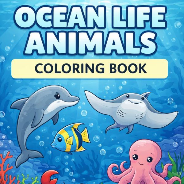Ocean Animals Coloring Book for Kids (Ages 3–6)