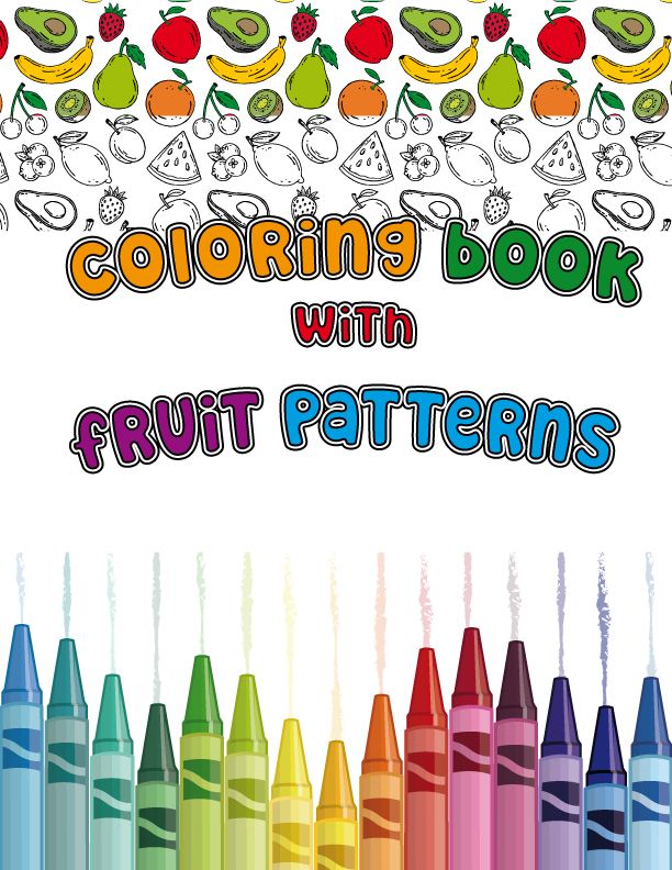 Coloring book with fruit patterns (libro para colorear con patrones de frutas)
