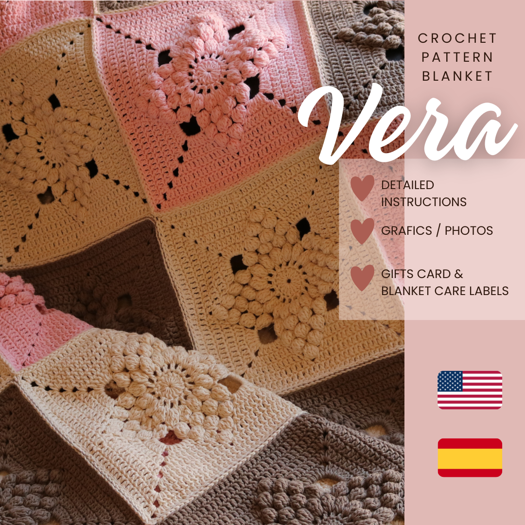 Pattern Crochet Vera Blanket English and Spanish