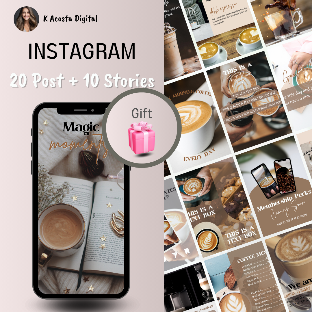 Plantilla Editable Canva - Cafetería