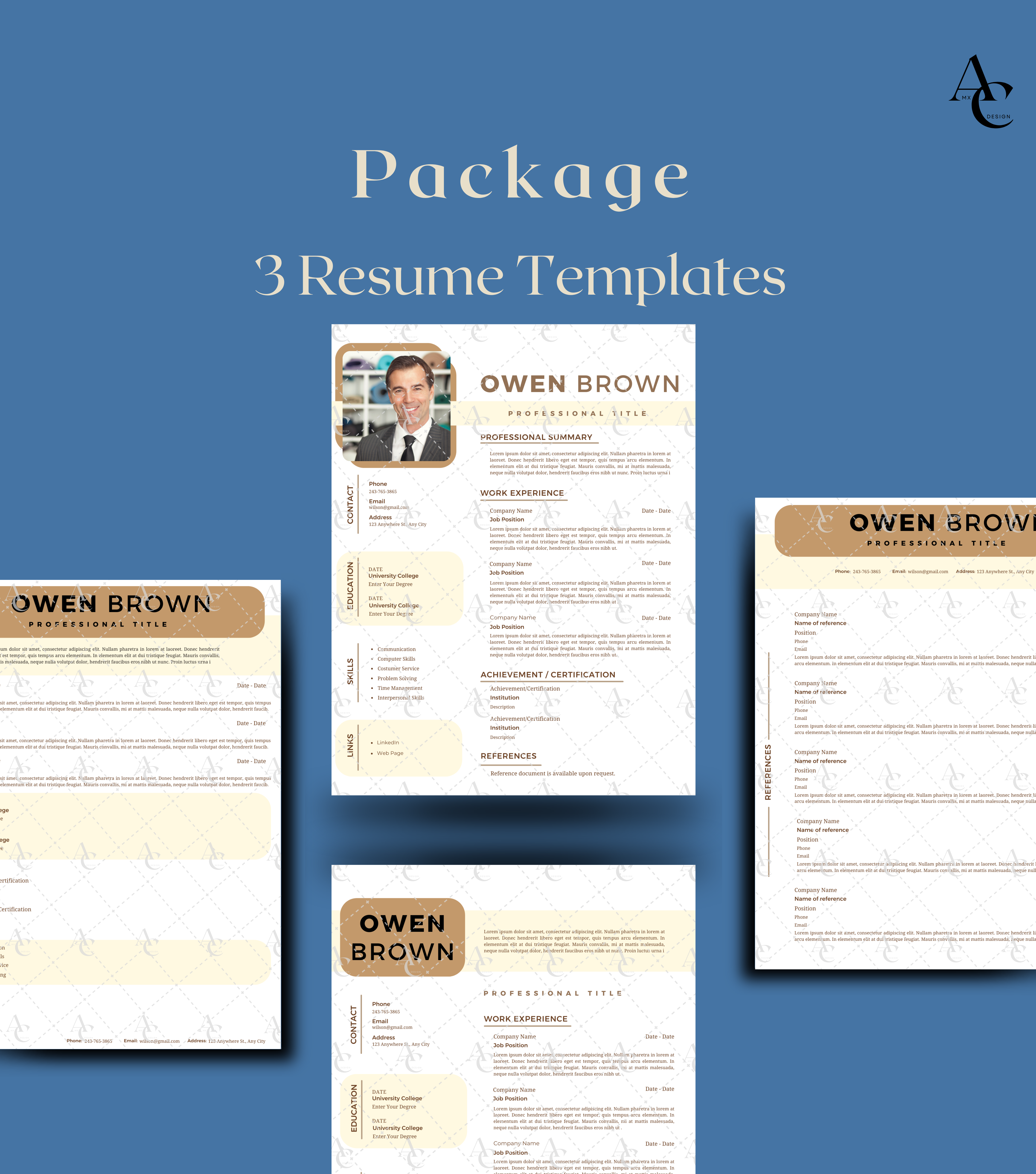 Pacakge 3 resume templates