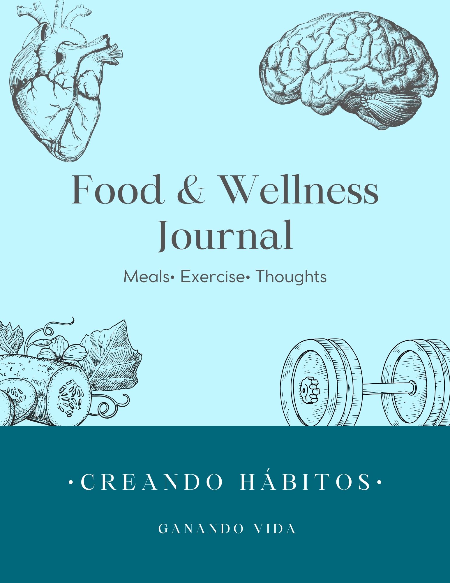 Food & Wellness Journal – Printable Daily Habit Tracker (PDF)