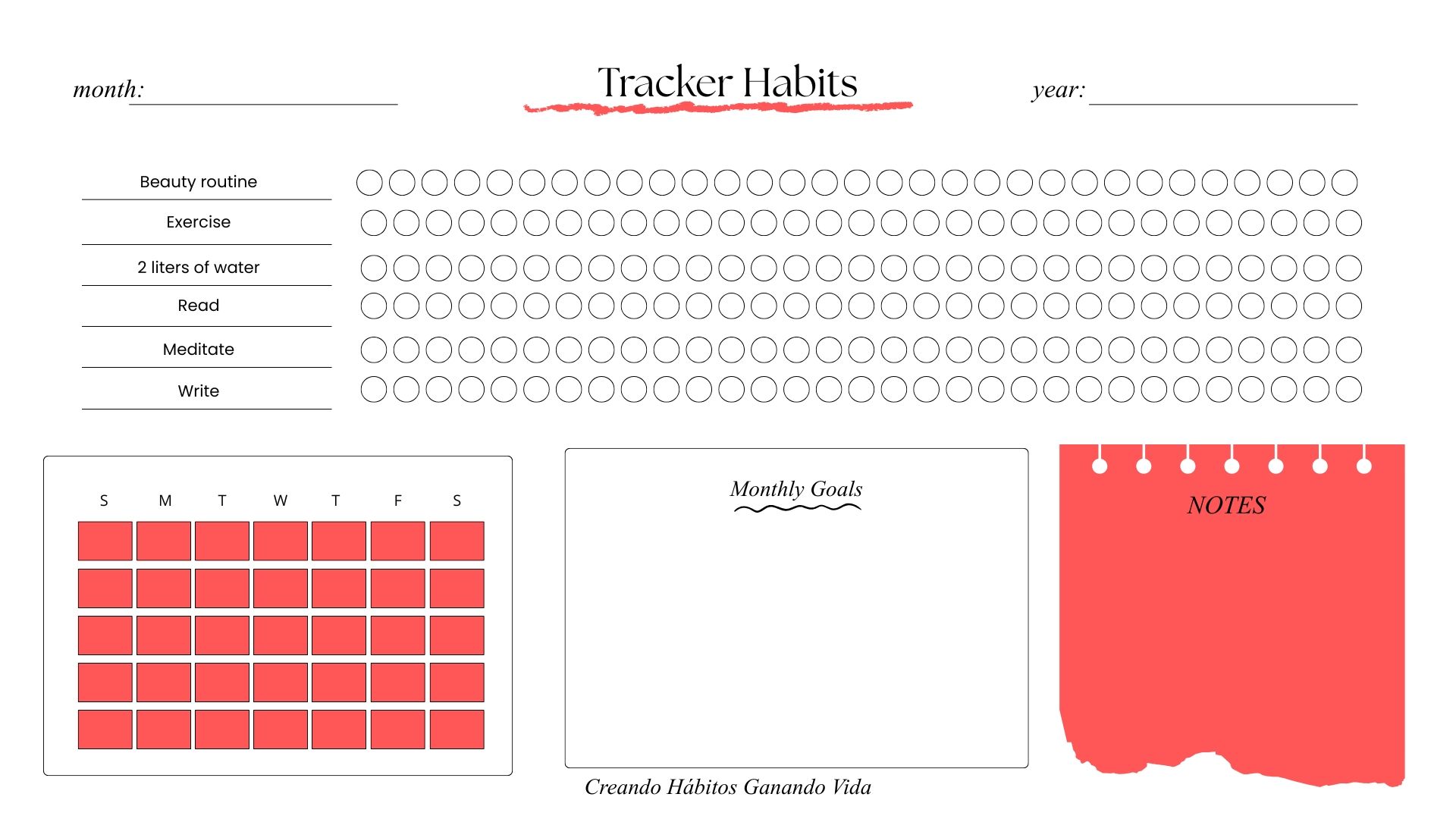 Habit Tracker – Blush Edition