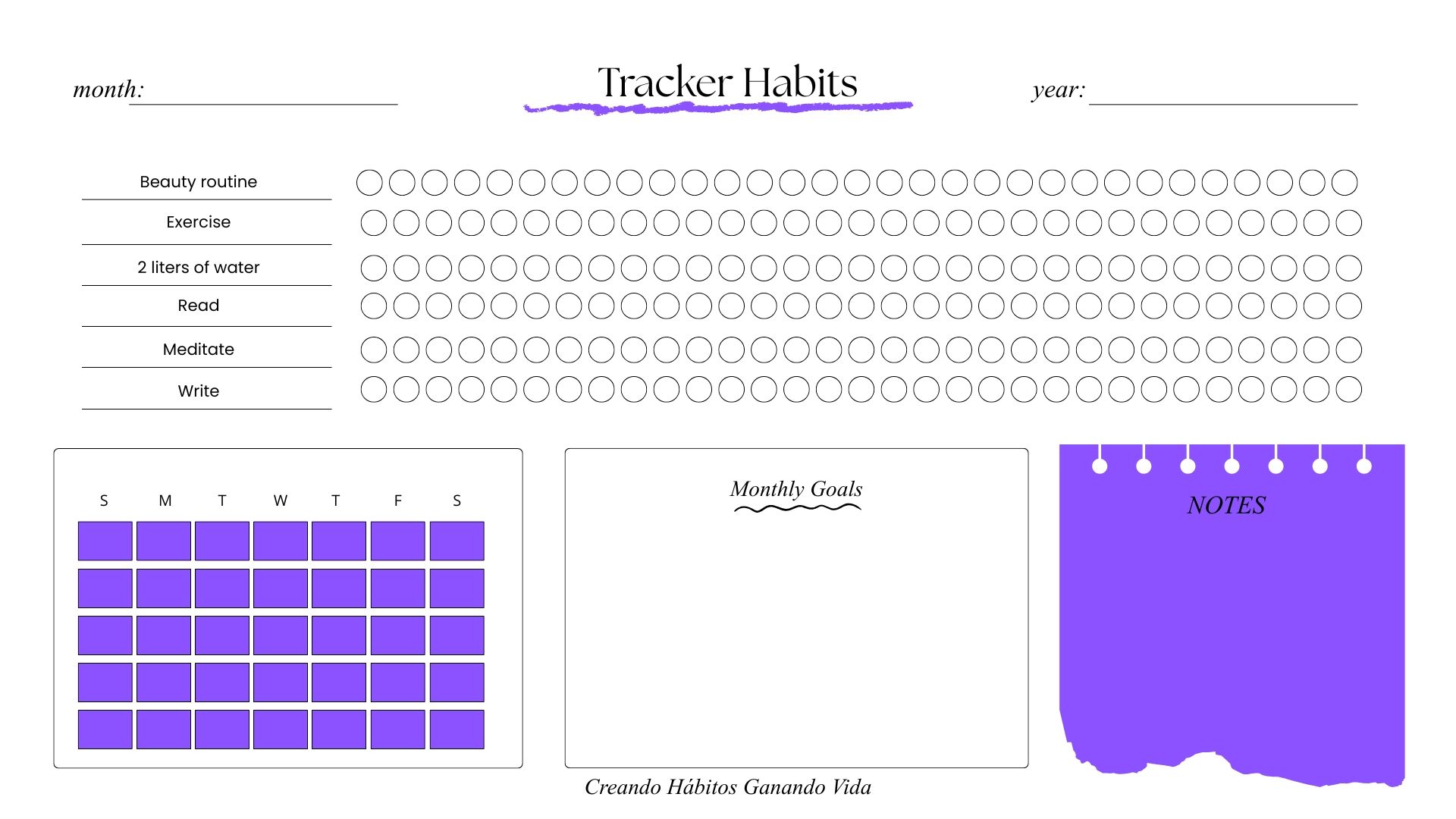 Tracker Habits-Mora Aesthetic Edition
