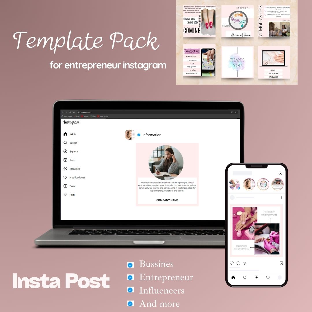 15 Editable Instagram Post Templates / Marketing Templates / Social Media Manager Posts / Canva Social Media Templates / Nails / Spa / Makeup / Eyelashes Social Media and more.