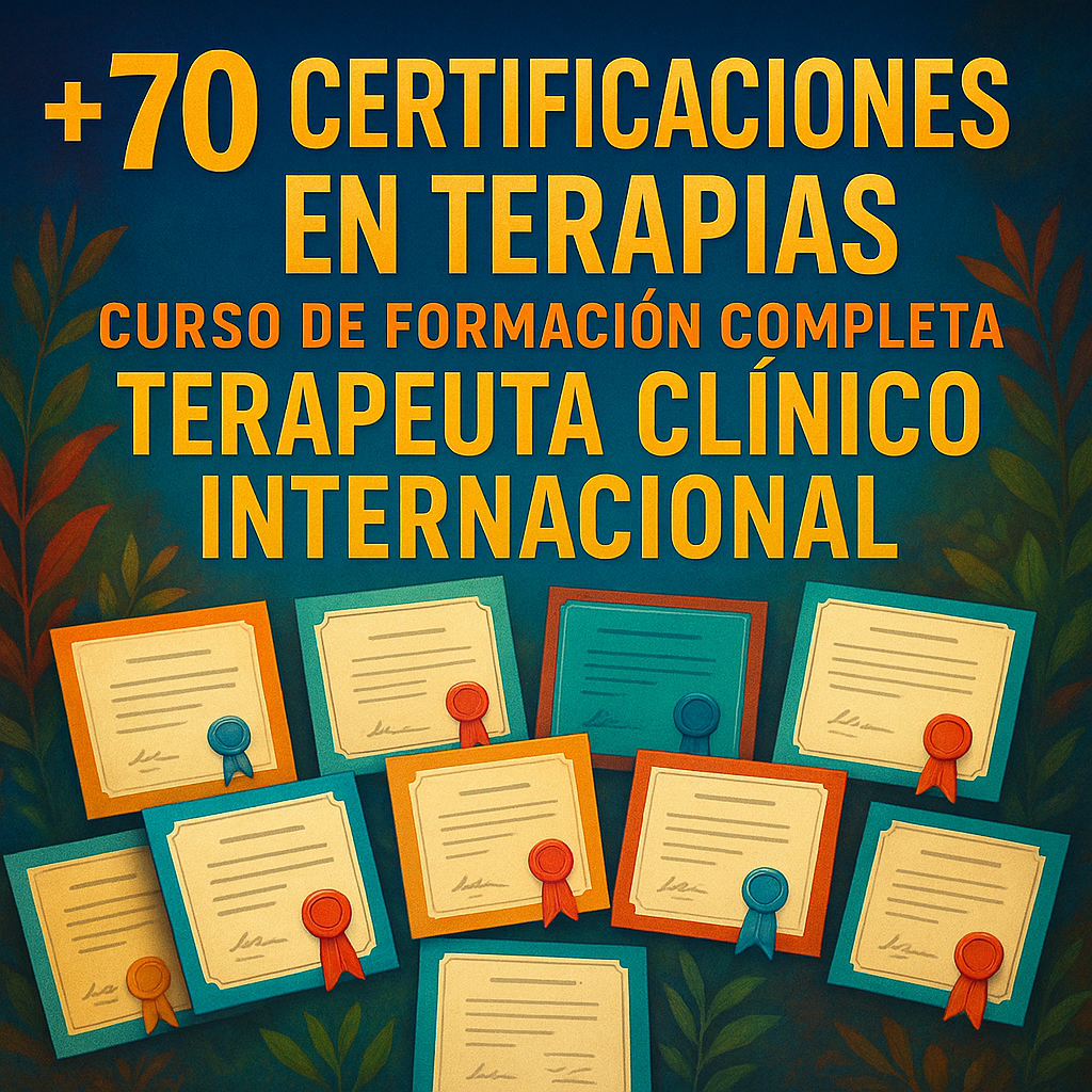 Main ????ÚLTIMO LUGAR???? +70 Formación en Terapias / Acceso de por vida / +70 Certificaciones Internacionales por Terapeuta Internacional / Insignia de Registro Prof. Internacional / Manual del Terapeuta vol. 1 y vol. 2 / Material de apoyo /