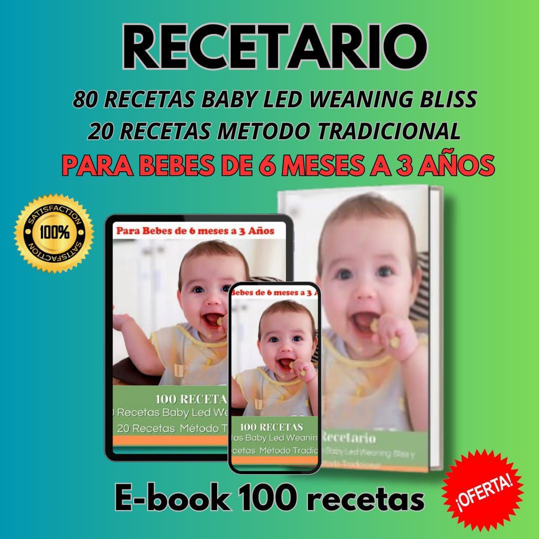 Recetario para bebes 100 RECETAS DE 6 MESES A 3 AÑOS 