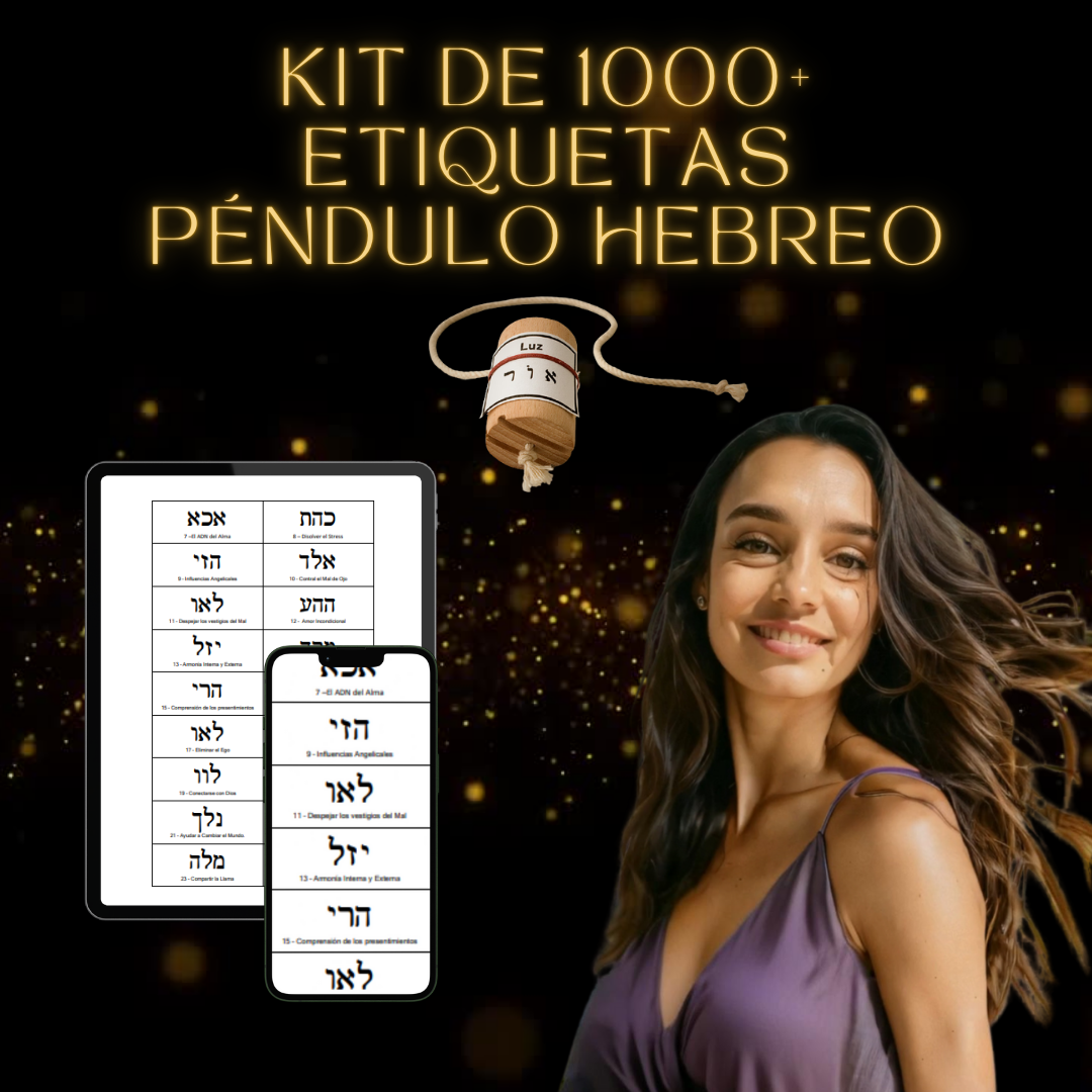 Kit de 1000 Etiquetas Pendulo Hebreo: Potenciador de Energías