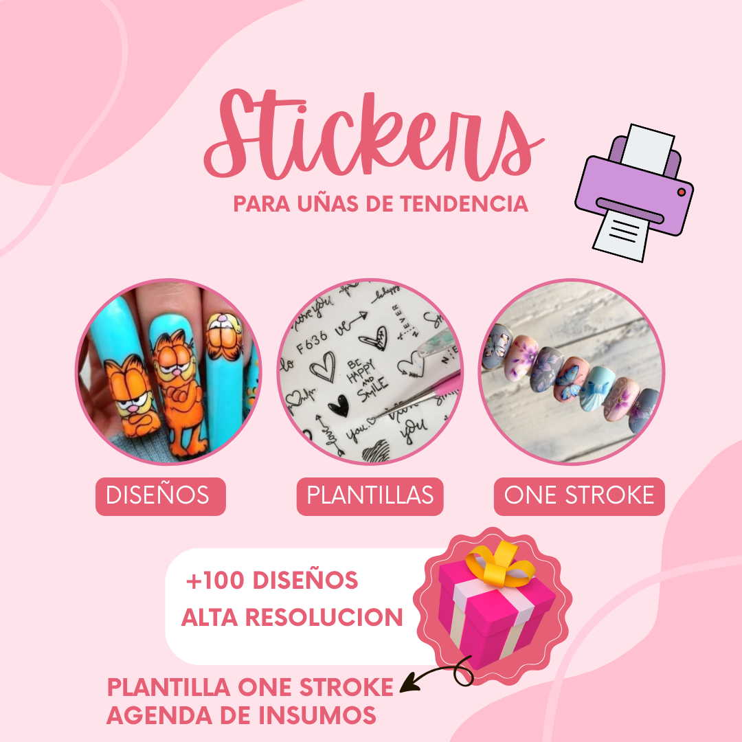 PLANTILLAS STICKERS NAIL ART