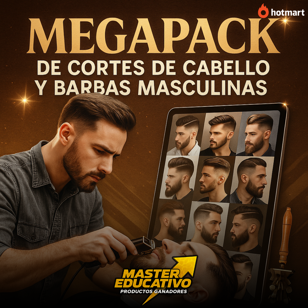MEGAPACK DE CORTES DE CABELLO Y BARBAS MASCULINOS ✅