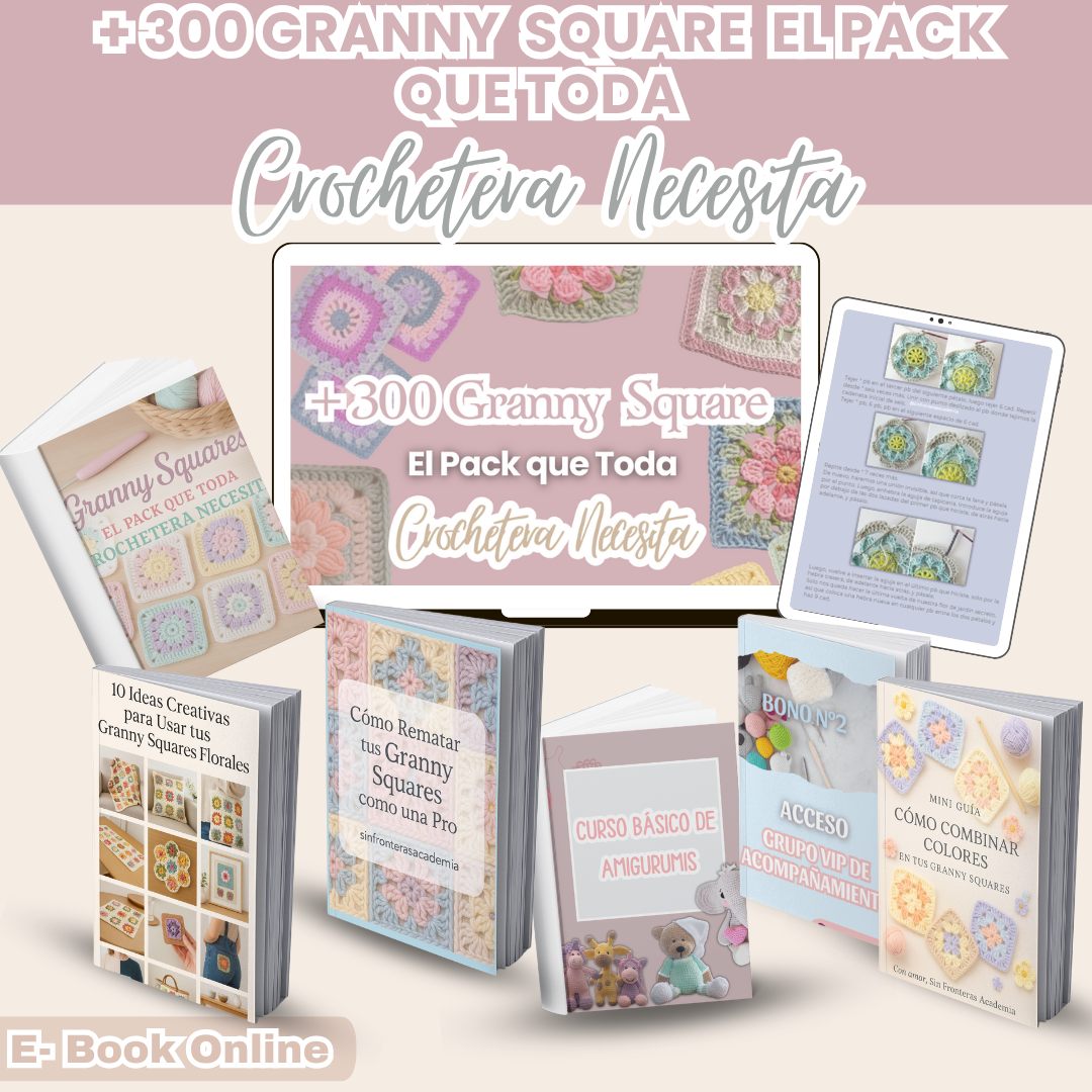 +300 Granny Square el pack que toda tejedora Necesita
