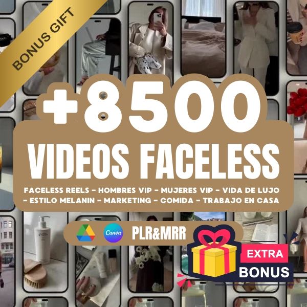 Pack +8500 Videos Faceless (Sin Rostro) + Bonus + PLR&MRR