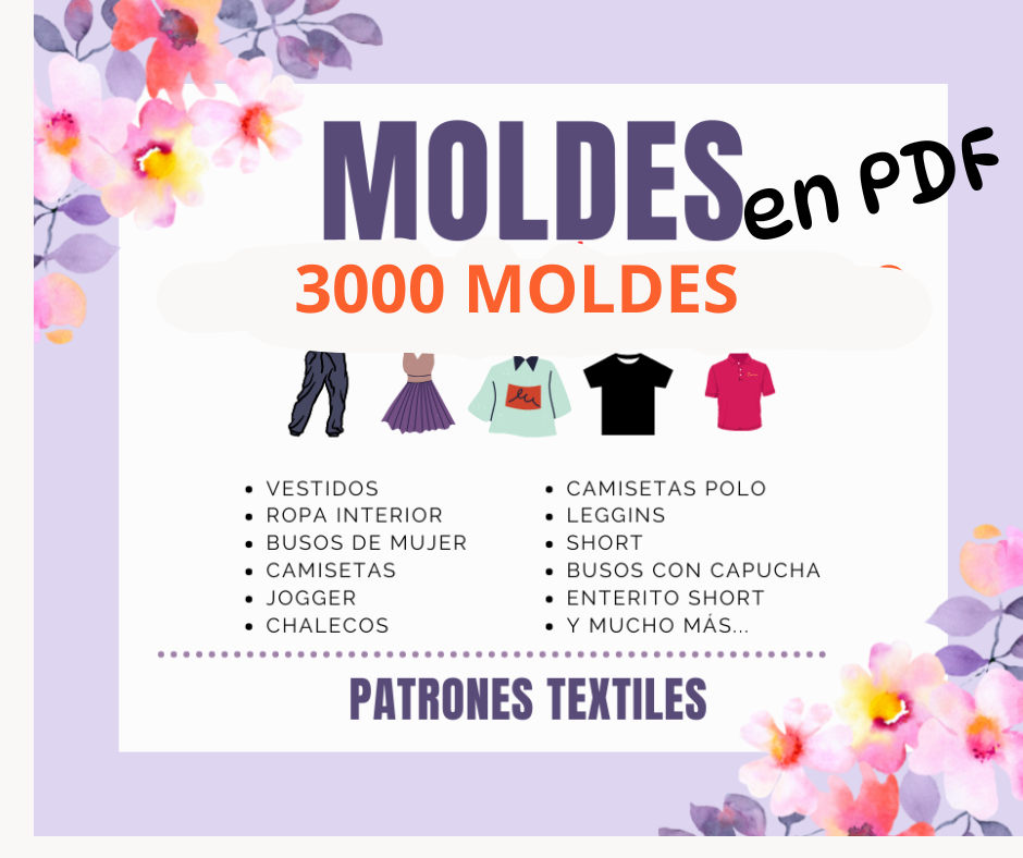 Paquete 3000 moldes Textiles