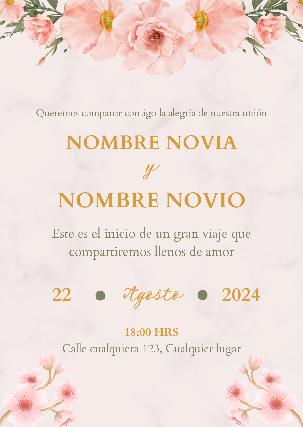 Invitación para boda.