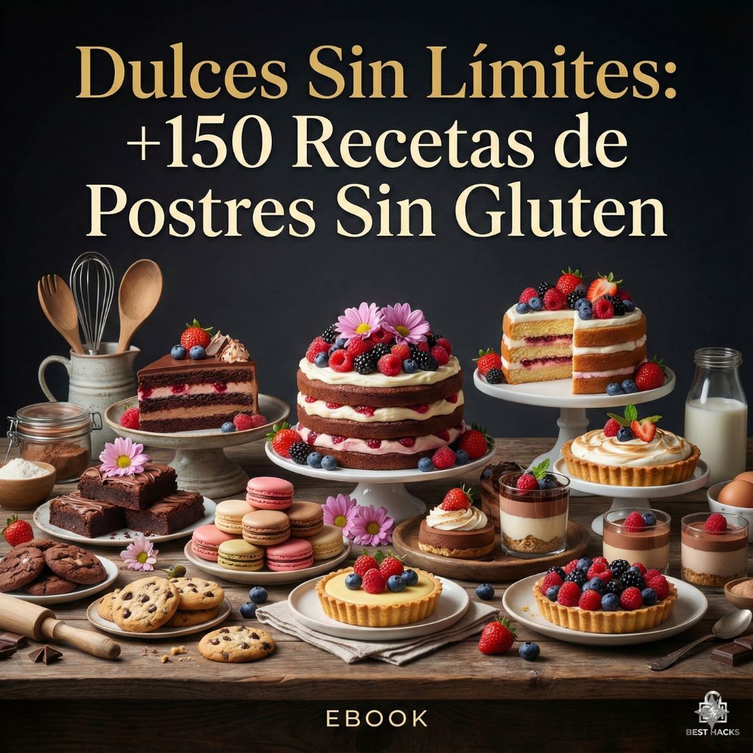 Dulces Sin Límites: +150 Recetas de Postres Sin Gluten
