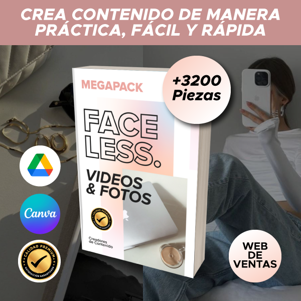 Pack Faceless +3200 Videos y Fotos Aesthetic con REGALOS | para Marketing Online, Emprendedores, Creadores de Contenido y Negocios Online